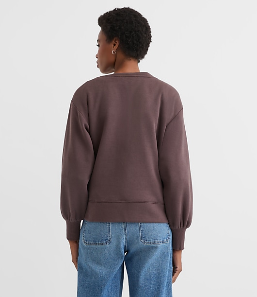 Let It Snow Terry Puff Sleeve Sweatshirt