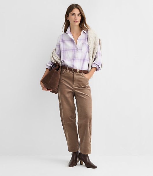 Petite Plaid Flannel Everyday Relaxed Pocket Shirt