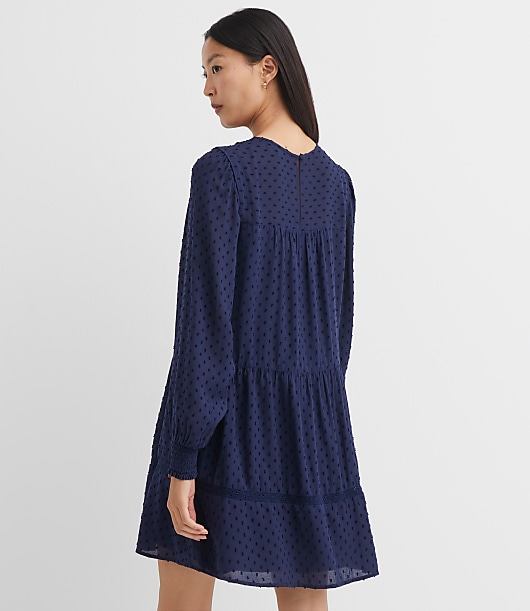 Petite Lace Clip Flounce Mini Dress