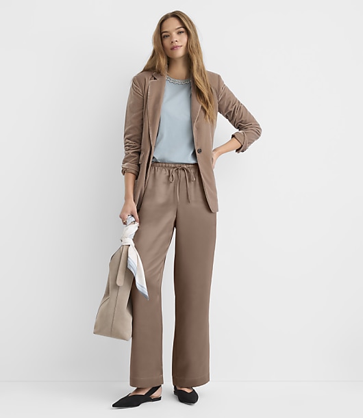 Petite Sawyer Pull On Pants in Satin