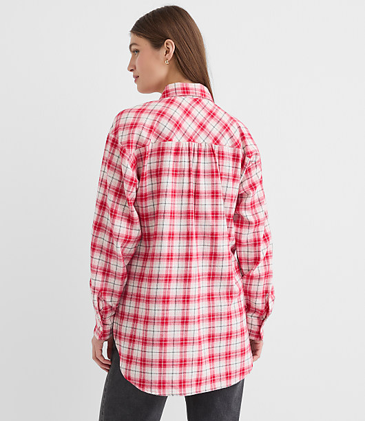 Plaid Flannel Everyday Oversized Tunic Shirt