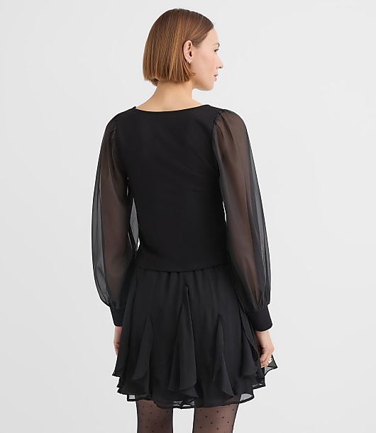 Petite Organza Ponte Top