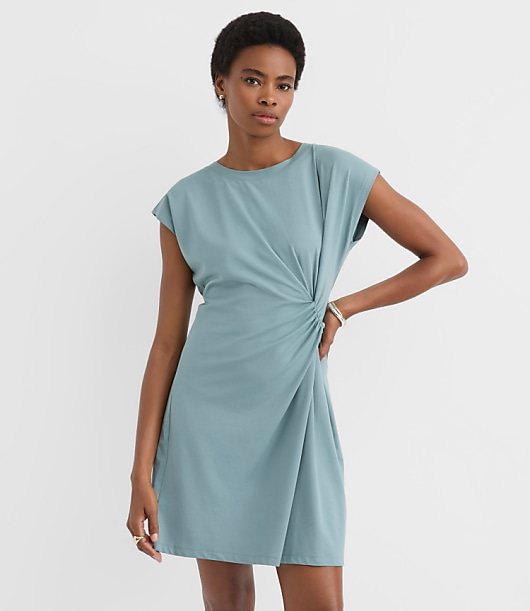 Side Twist Cap Sleeve Mini Dress