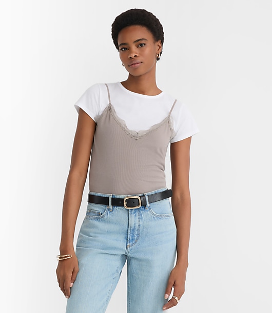 Lace Perfect Ribbed Cami Tee