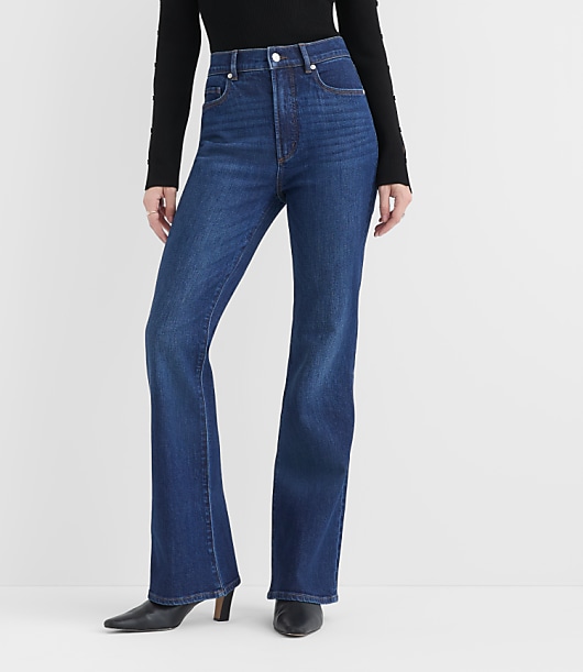 Rivete High Rise Slim Flare Jeans in Muse Wash