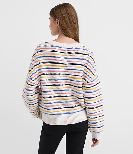 Textured Stripe Relaxed Sweater
