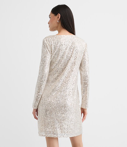 Sequin Tie Keyhole Mini Dress