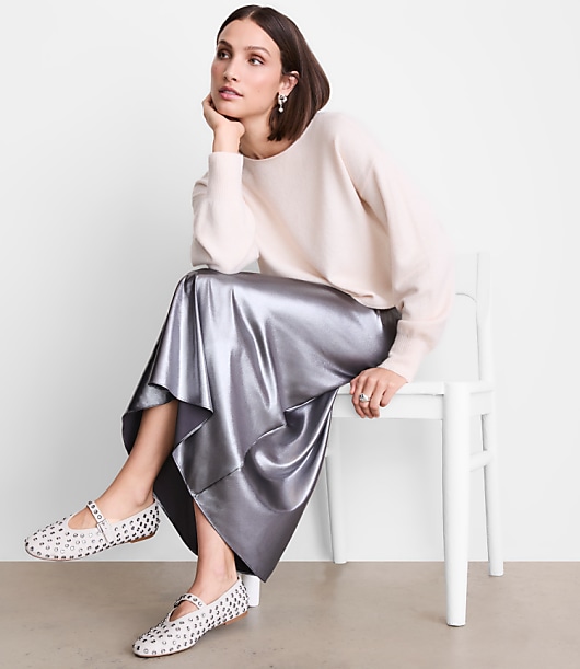 LOFT Versa Cropped Boatneck Sweater
