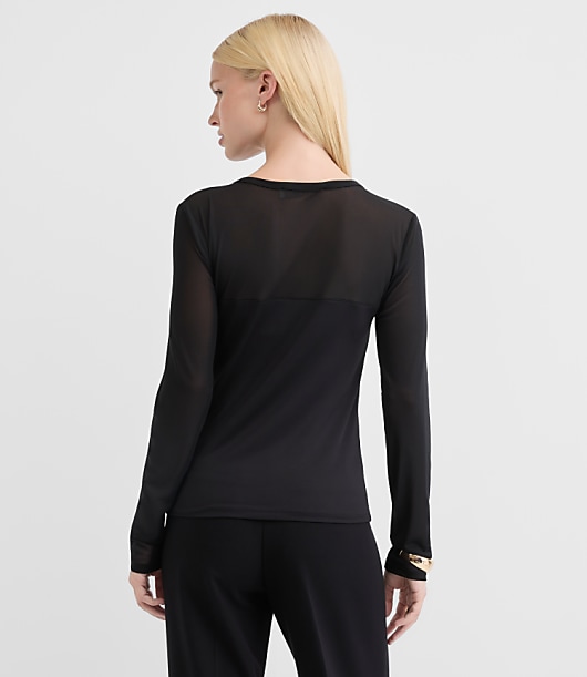 Petite Mesh Mixed Media Top