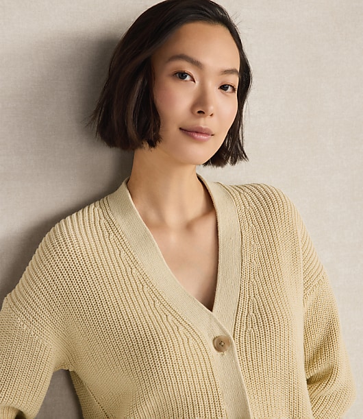 Haven Well Within Organic Cotton Shaker Stitch Cardigan