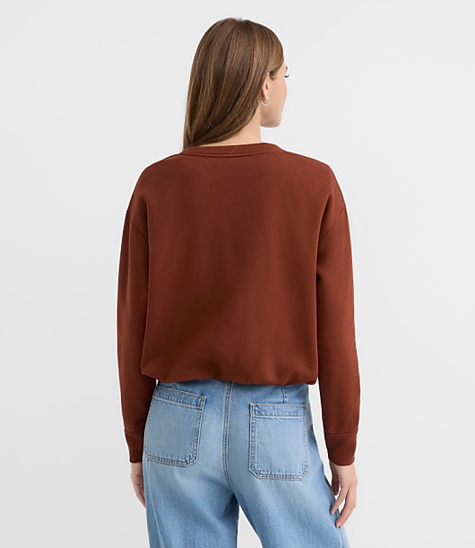 Petite Love Embroidered Bubble Sweatshirt