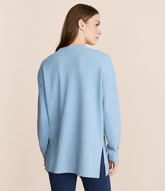 Petite Lou & Grey Flecked Ottoman Side Slit Tunic Top