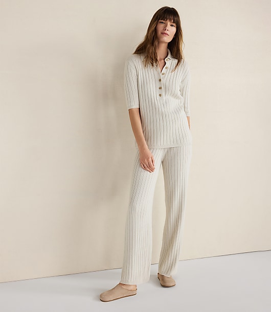 Haven Well Within Organic Cotton Ribbed Straight Leg Pants