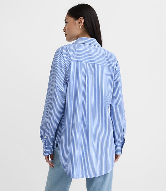 Striped Poplin Everyday Oversized Pocket Shirt