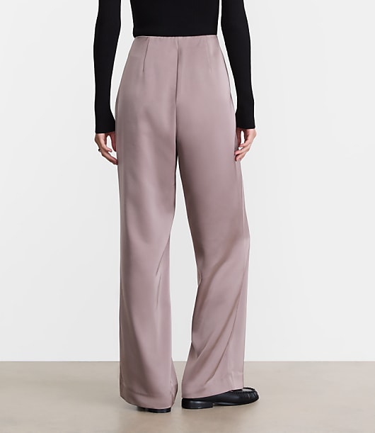 Petite LOFT Versa Satin Straight Pants