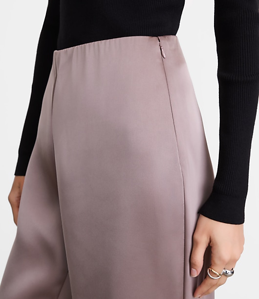 Petite LOFT Versa Satin Straight Pants