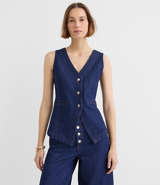 Denim Vest in Classic Rinse Wash