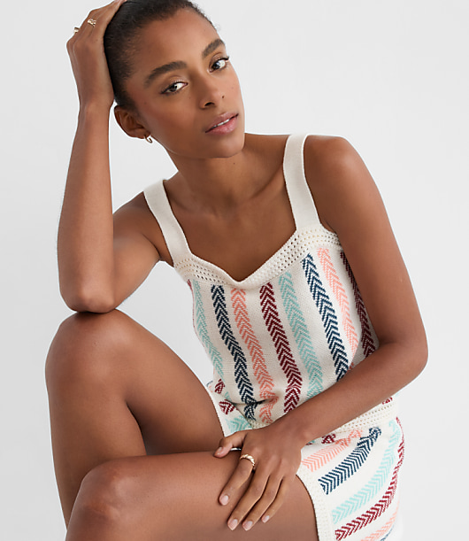 Petite LOFT Beach Chevron Stripe Tank Top