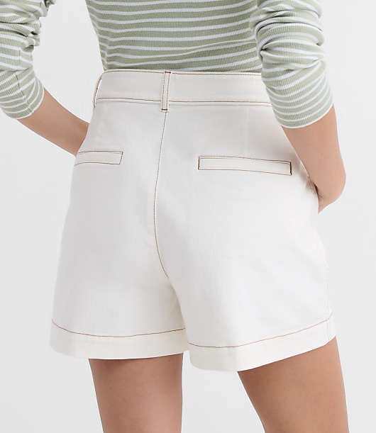 Contrast Stitch Palmer Shorts in Twill