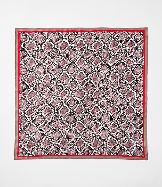 Snake Print Silk Square Scarf