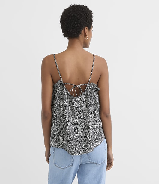 Swirl Ruffle Tie Back Cami