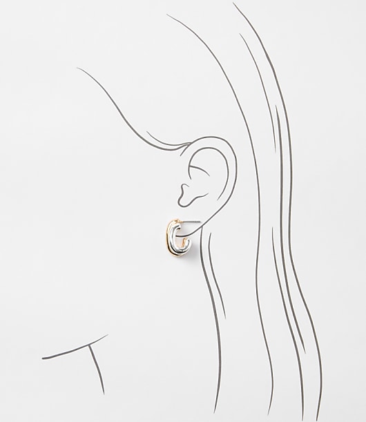 Mixed Metal Open Hoop Earrings