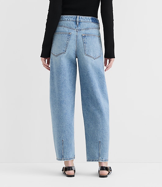 Rivete Tall Mid Rise Barrel Jeans in Aura Wash
