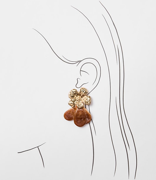 Floral Resin Statement Earrings