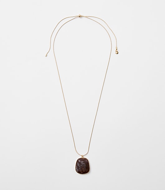 Loft Marbleized Pull Tie Pendant Necklace