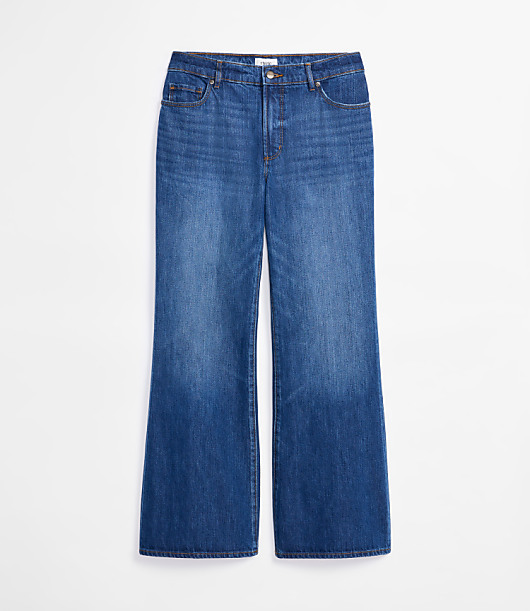 Rivete Tall Mid Rise Loose Flare Jeans in Vintage Dark Wash