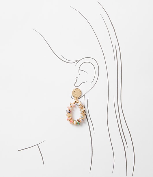 Multicolored Tortoiseshell Print Spliced Statement Earrings