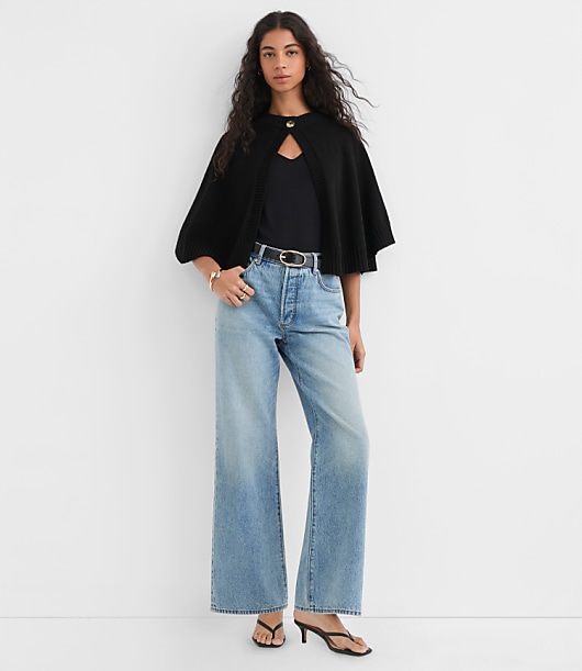 Button Cape Sweater