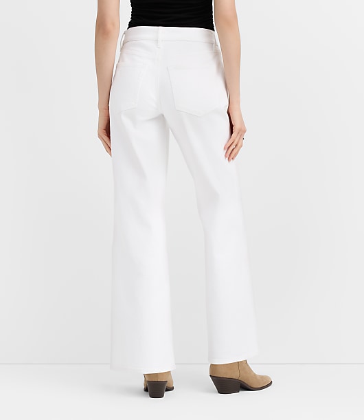 Rivete Tall Mid Rise Wide Leg Jeans in White
