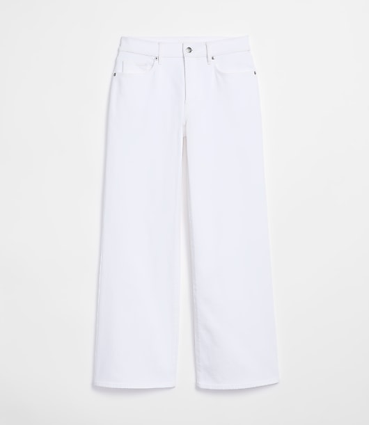 Rivete Tall Mid Rise Wide Leg Jeans in White