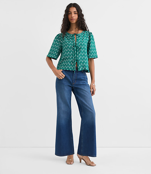 Petite Floral Bow Blouse