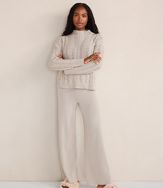 Haven Well Within Organic Cotton Cable Mock Neck Sweater