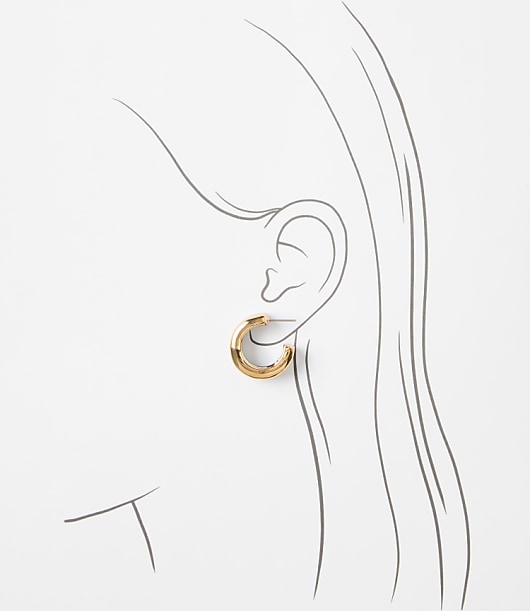 Mixed Metal Puffy Hoop Earrings