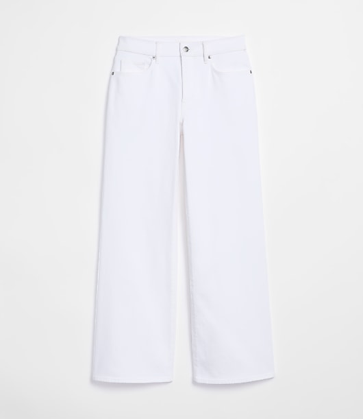 Rivete Tall Curvy Mid Rise Wide Leg Jeans in White