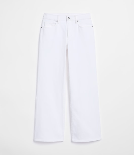 Rivete Curvy Mid Rise Wide Leg Jeans in White