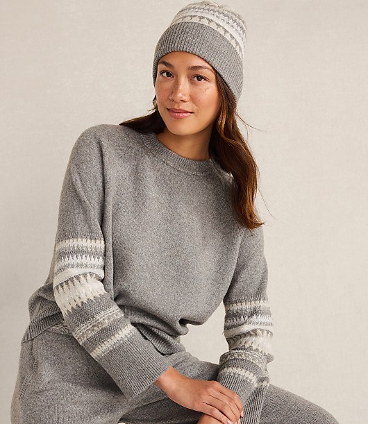 Haven Well Within Organic Cotton Blend Nostalgic Fair Isle Crewneck Sweater