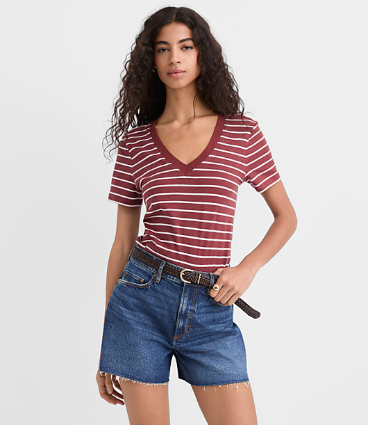 Striped Everyday V-Neck Tee