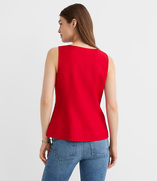 Linen Blend Cutaway Pocket Vest