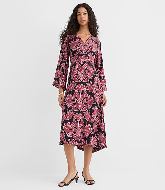 Floral Caftan Midi Dress