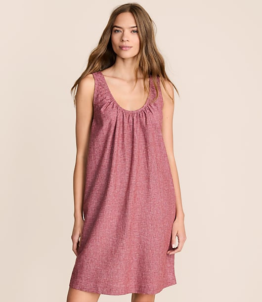 Petite Lou & Grey Linen Cotton Scoop Neck Mini Pocket Dress