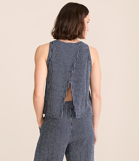 Petite Lou & Grey Striped Open Back Tank Top