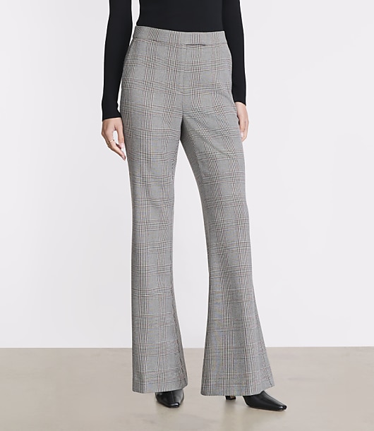 LOFT Versa Plaid Seasonless Stretch Flare Pants
