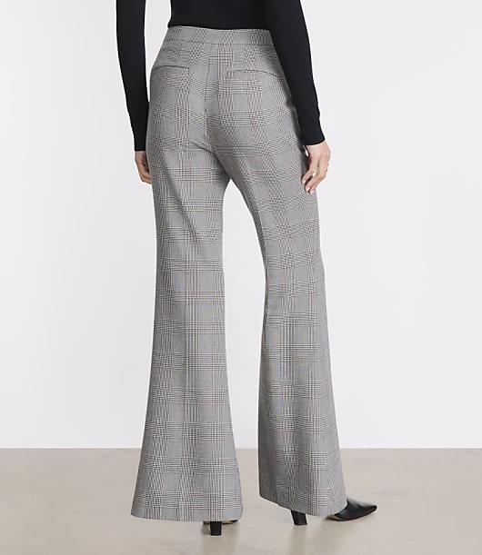 LOFT Versa Plaid Seasonless Stretch Flare Pants