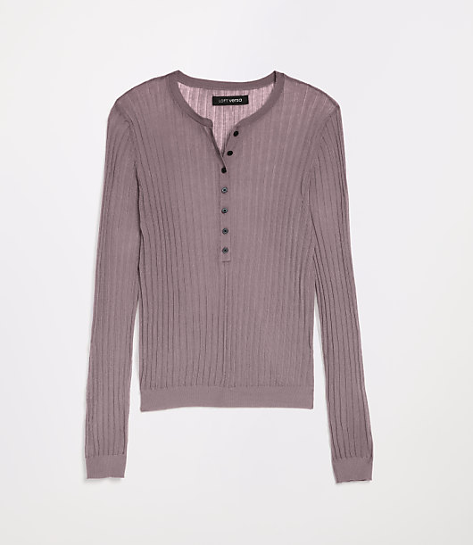 LOFT Versa Ribbed Henley Sweater