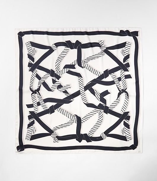 Ribbon Print Square Scarf
