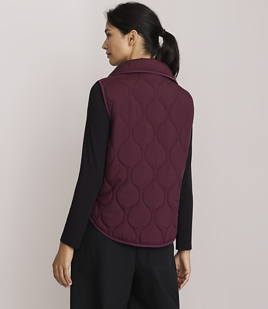 Lou & Grey Quilted Pocket Vest - Deep Cabernet